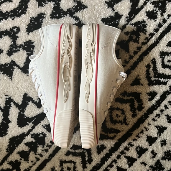 Sandro BLANC Women's Anouk Flame Sole Canvas Sneakers, EU 40, US 8 - Picture 2 of 8